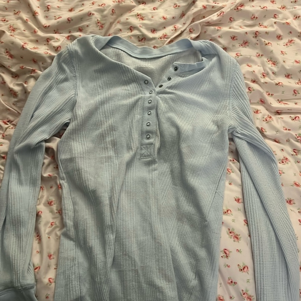 Light blue. Light weight long sleeve